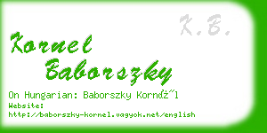 kornel baborszky business card